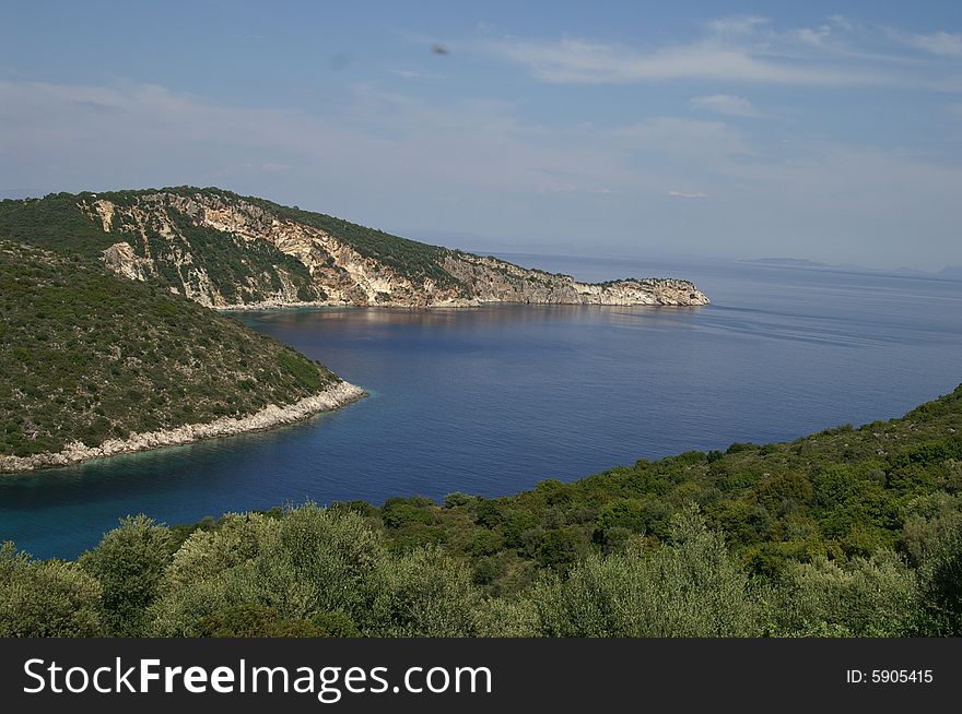 The island of Ithaca in the Ionian Sea, Greece. The island of Ithaca in the Ionian Sea, Greece