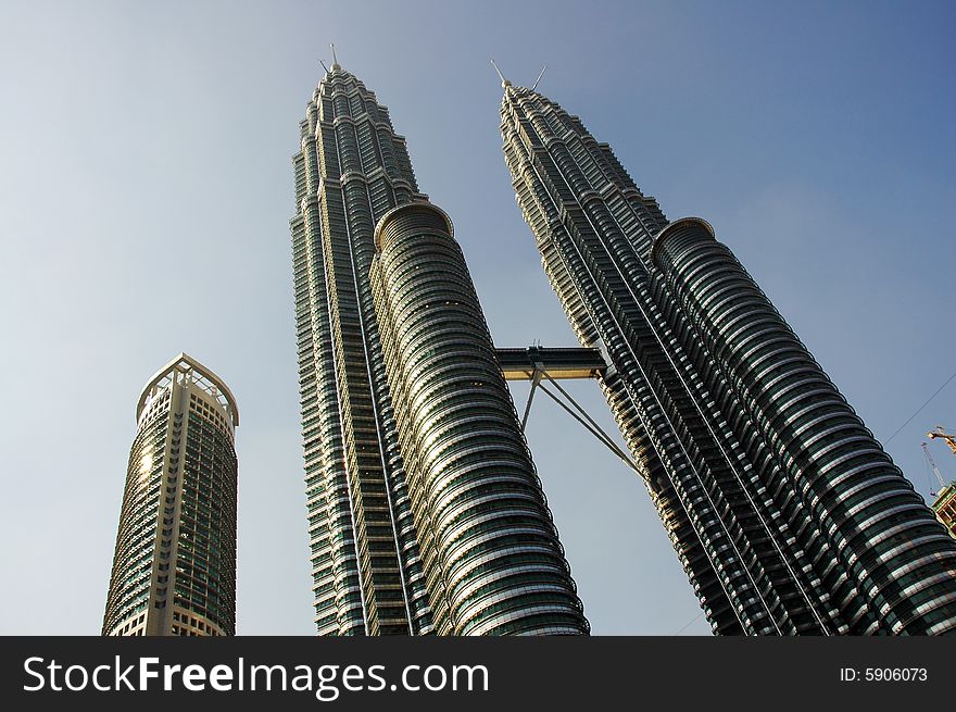 Petronas twin towers located at Kuala Lumpur, Malaysia.