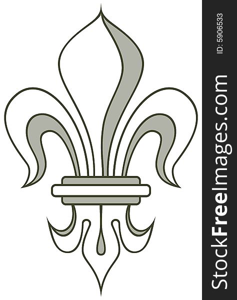 Vector heraldry lily white background