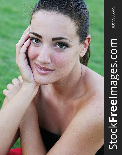 Close-up portrait of a beautiful woman. Close-up portrait of a beautiful woman.