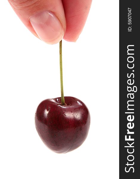 One the  red cherry and fingers