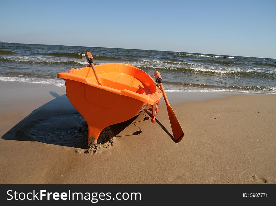 Lifeguard, boat on the beach. Lifeguard, boat on the beach