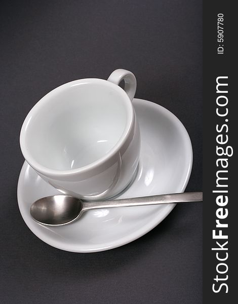 White Coffee Cup On Dark Background