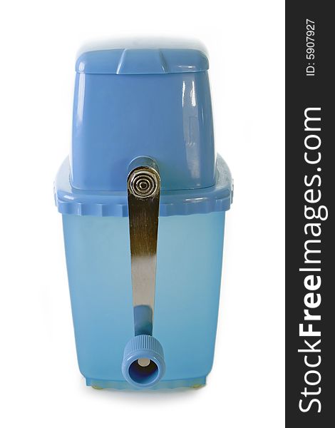 Manual ice crusher on bright background
