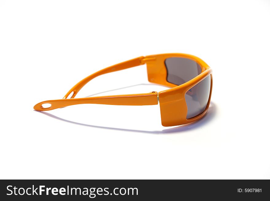 Orange sunglasses isolated on a white background