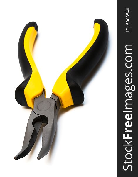 Modern and beautiful pliers on a white background