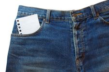 Note In Jeans Pocket Royalty Free Stock Images