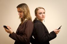 Beautiful Women And Cellphone Stock Image Beautiful Women And Cellphone Stock Image