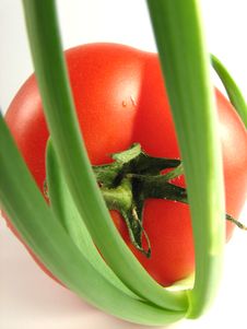 Tomato And Spring Onion Stock Photography Tomato And Spring Onion Stock Photography