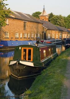 Narrow Boats On A Canal Royalty Free Stock Image Narrow Boats On A Canal Royalty Free Stock Image