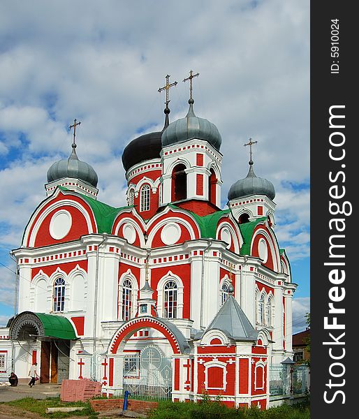 Ancient Russian orthodox church close up