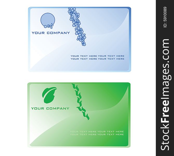 Illustration of business cards with space for company name and text