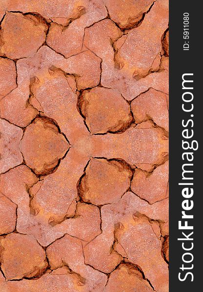 Cracked Brickwork Tile Pattern Background Texture