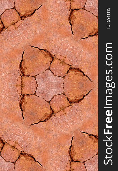 Cracked Brickwork Tile Pattern Background Texture