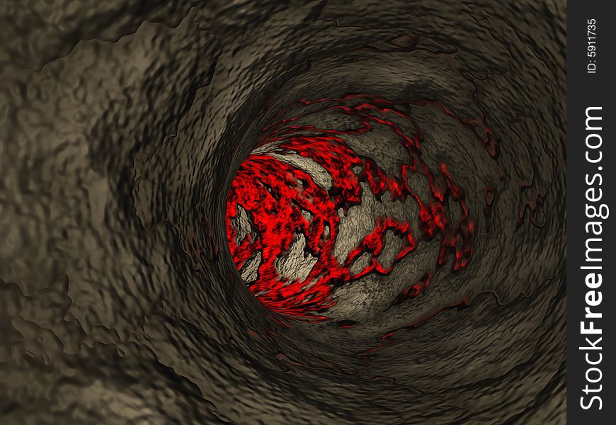 A abstract earth vortex tunnel background to hot lava. A abstract earth vortex tunnel background to hot lava.