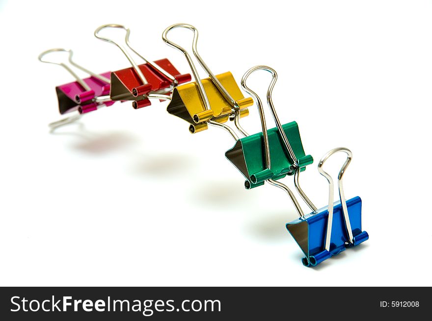 Some colorful clips isolated over white background