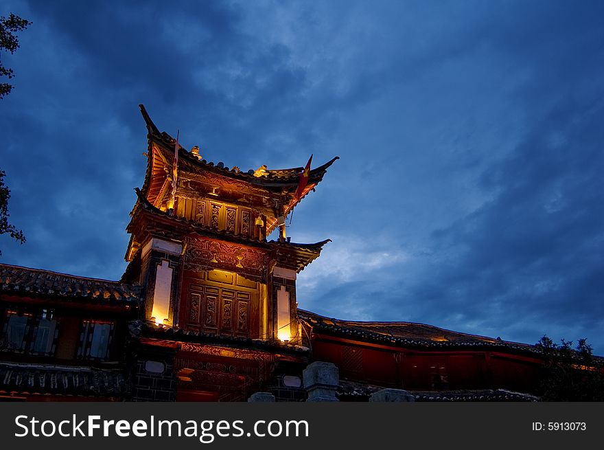 The chinese building in yunnan