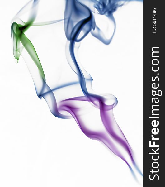 Beautiful colored abstract smoke isolated on white. Beautiful colored abstract smoke isolated on white