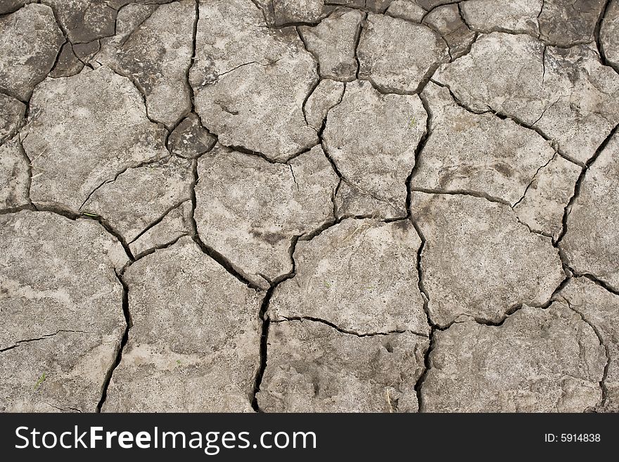 Background from soil with cracks as a result of a drought