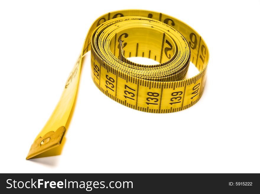 The picture of tape measure on white background,exactitude