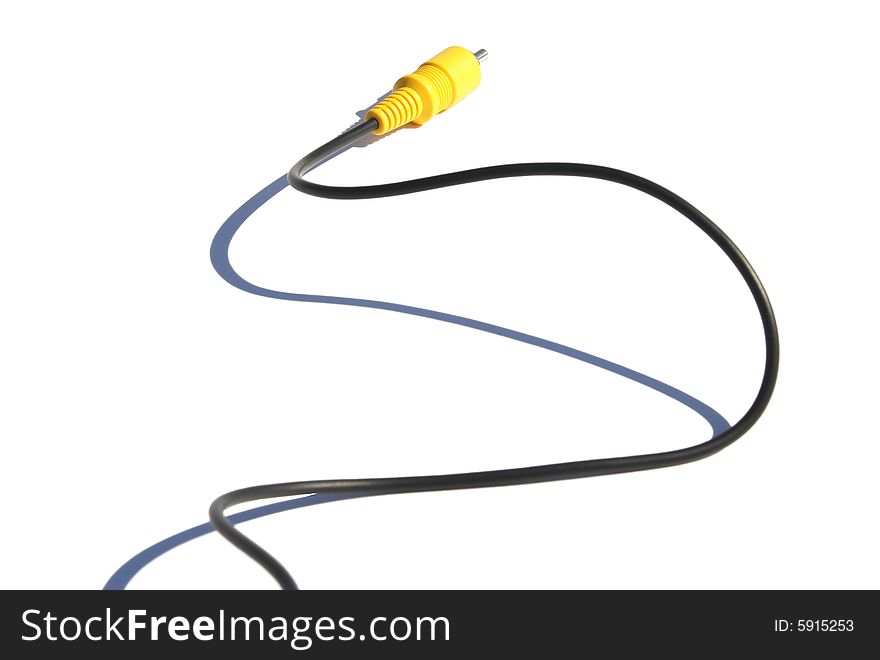 Black cable with a yellow tip. Black cable with a yellow tip