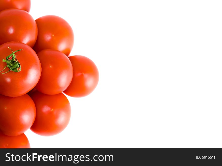 Closeup colorful isolated tomato background