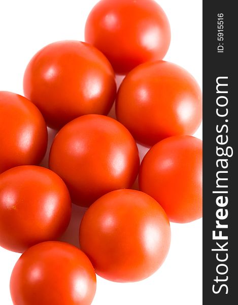 Closeup colorful isolated tomato background