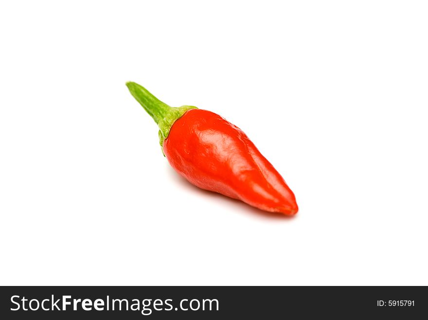 Red hot peppers isolated on white