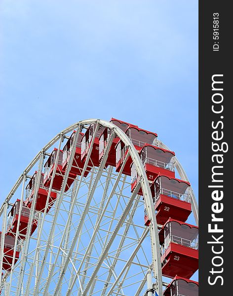 Top of a ferris wheel with copy space