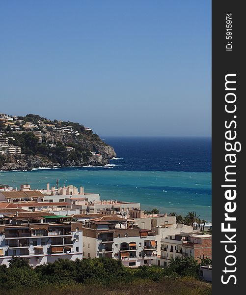 The beautiful bay of La Herradura on the Costa Tropical of southern Spain looking at La Punta de la Mona. The beautiful bay of La Herradura on the Costa Tropical of southern Spain looking at La Punta de la Mona.