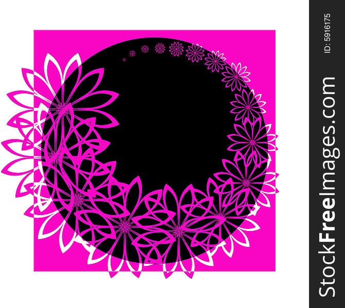 Vector of flowers with black and white