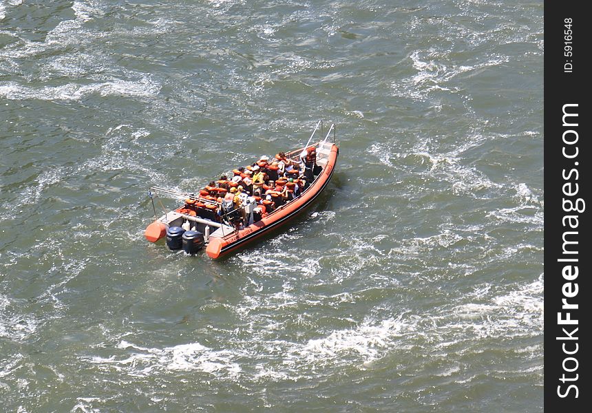 People on a Zodiac ride