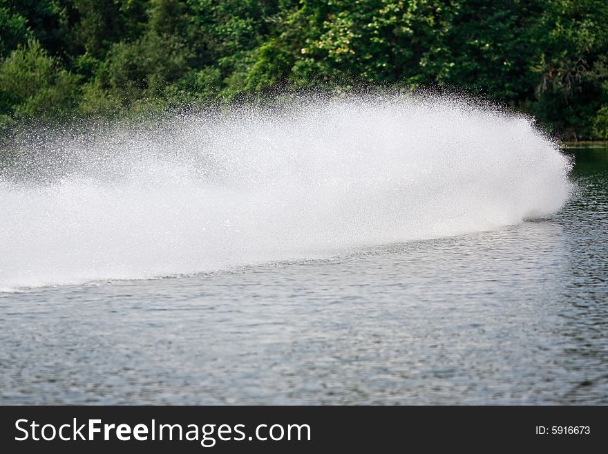 Jet ski water sport in the lake