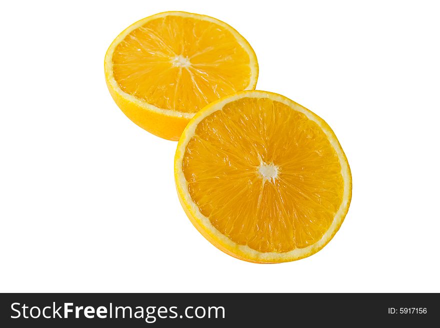 Two half oranges