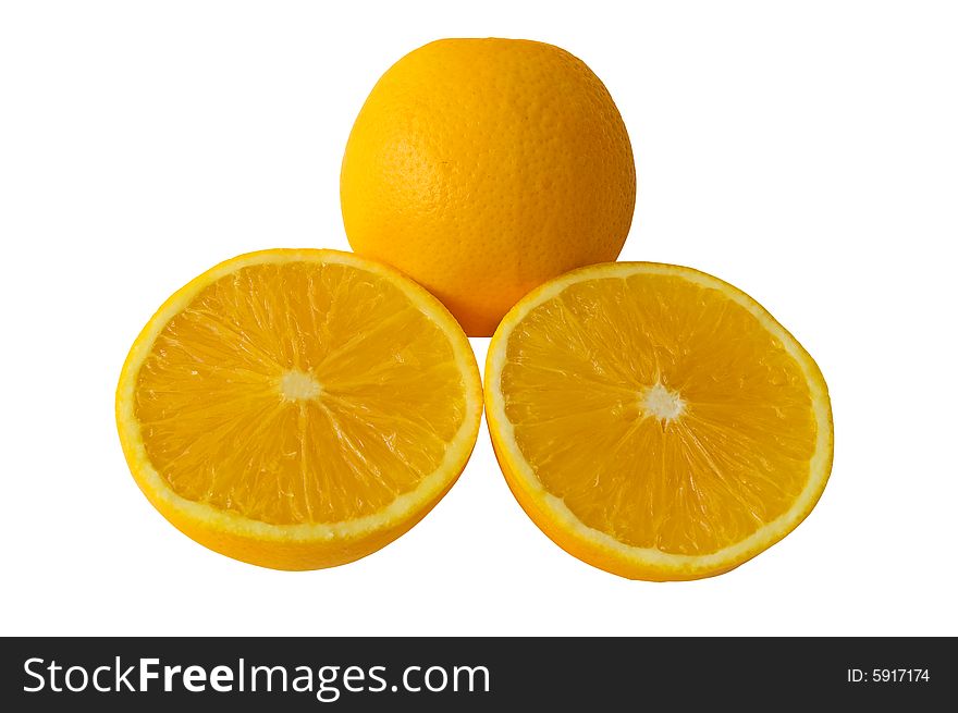 Oranges idolated on a white background  with clipping path