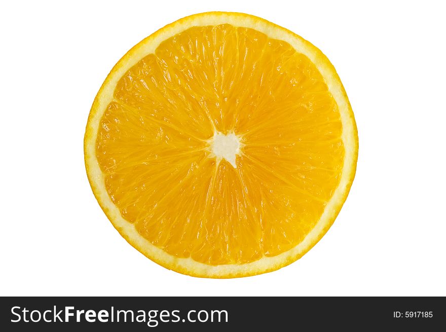 Half an orange isolated on a white background  with clipping path