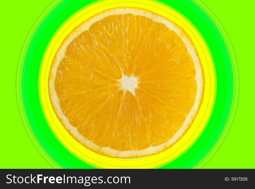 Half An Orange With Concentric Circles