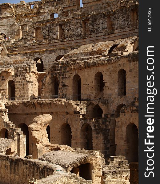 Ancient amphitheater El Jem in Tunisia,. Ancient amphitheater El Jem in Tunisia,