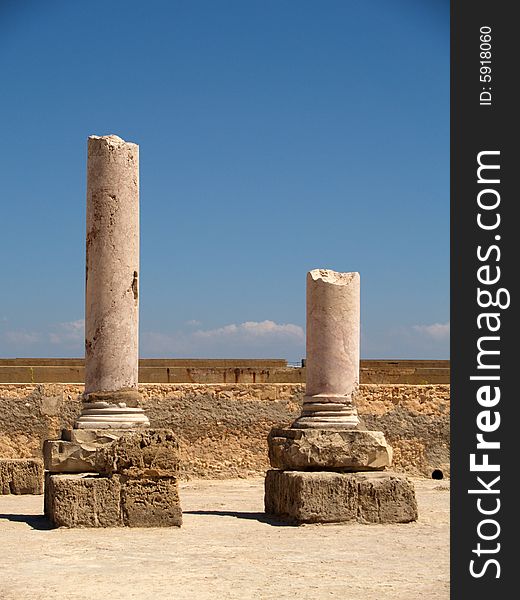 Ancient ruins in Cartage. Tunisia