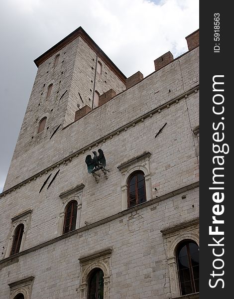 A cityscape of todi, an old town of umbria. A cityscape of todi, an old town of umbria