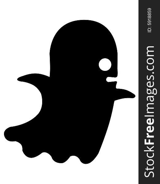 Illustration of a ghost with a white background. Illustration of a ghost with a white background