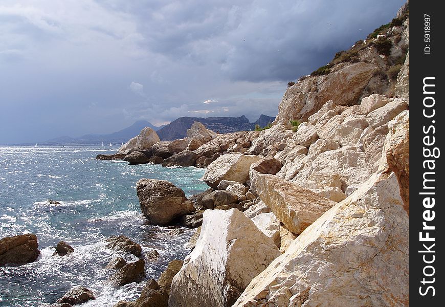 Coast of Calpe. Spain.Before storm. Coast of Calpe. Spain.Before storm