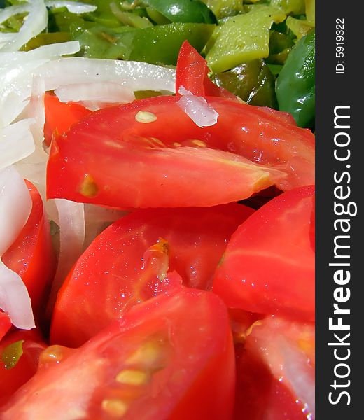 Mix salad - tomato, onion, pepper