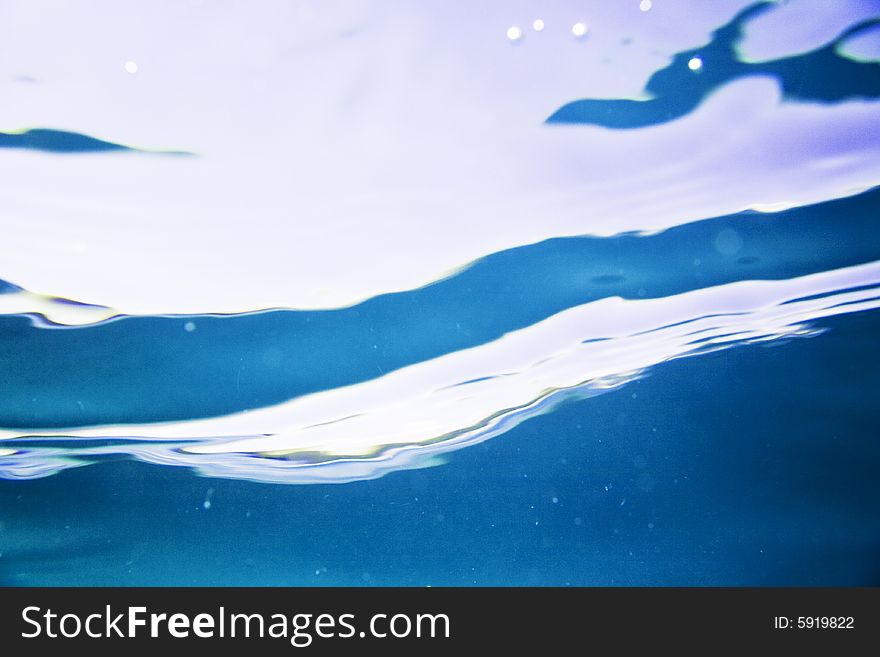 Abstract blue water shape underwater