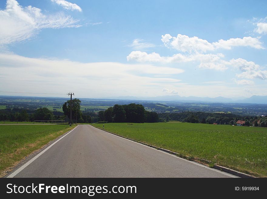 An open rural road in Bavaria. An open rural road in Bavaria.