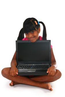 Girl With Laptop Stock Photography Girl With Laptop Stock Photography