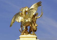 France; Paris; Bronze And Golden Leaf Statue Royalty Free Stock Photography France; Paris; Bronze And Golden Leaf Statue Royalty Free Stock Photography