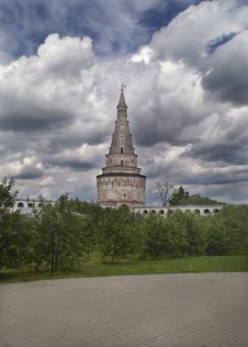 Ancient Tower On Cloudy Sky Royalty Free Stock Photos Ancient Tower On Cloudy Sky Royalty Free Stock Photos
