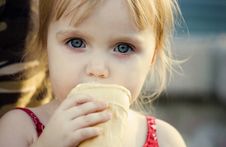 The Girl Eats Stock Images The Girl Eats Stock Images