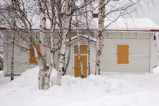 Snow Covered Wooden House Royalty Free Stock Images